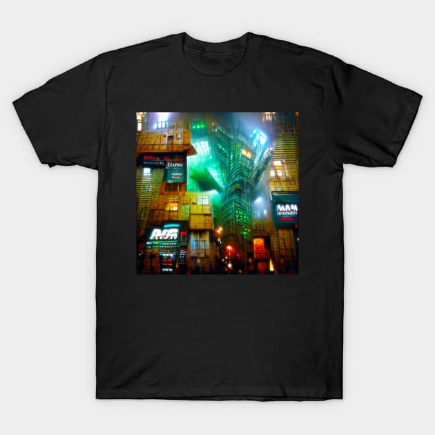 Cyberpunk City of the Future T-Shirt by JonHerrera